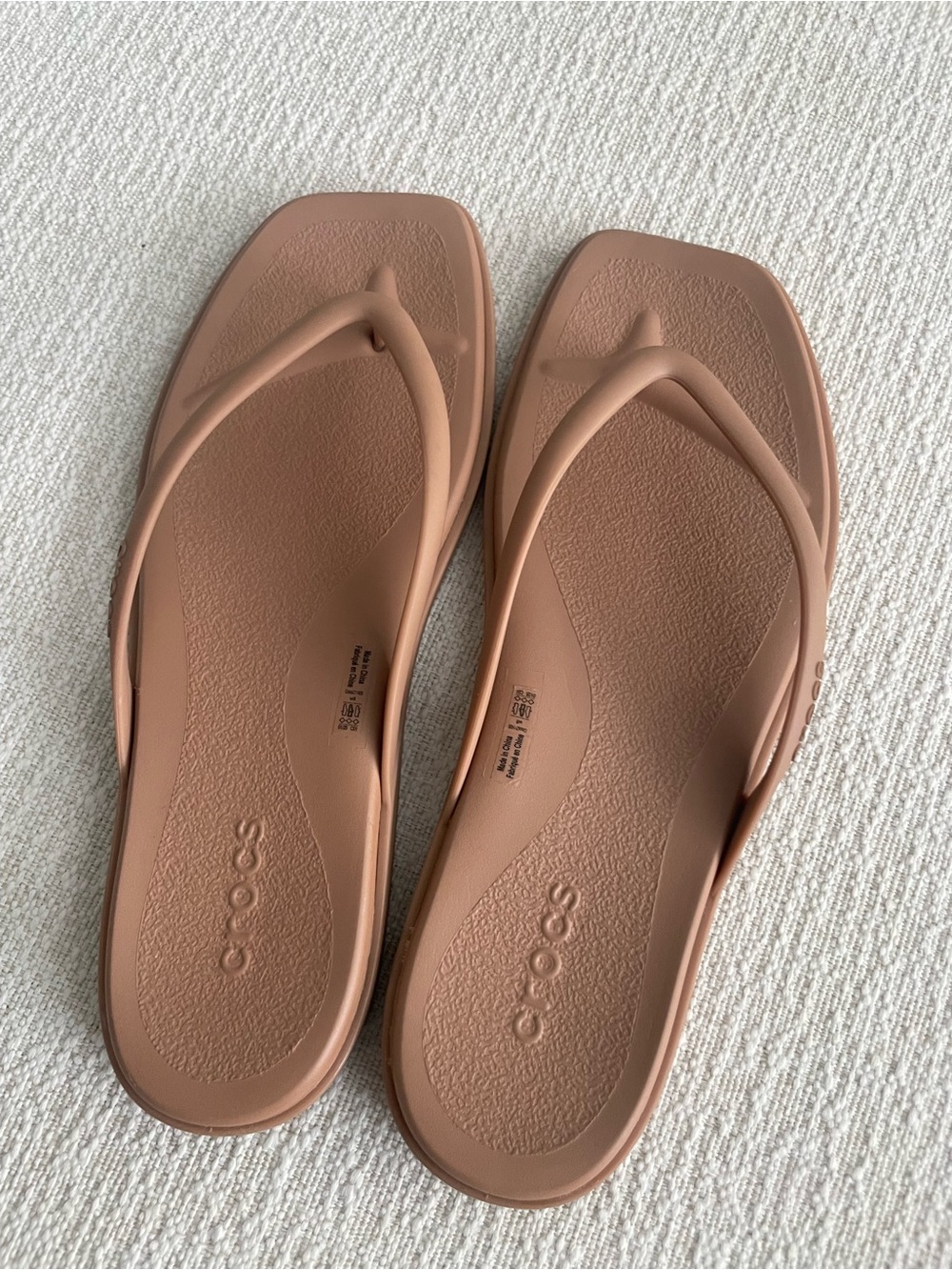 CROCS Women's Platform Flip Sandals in Dusty Rose